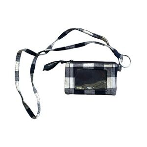 Vera Bradley Buffalo Plaid Zipper ID Holder with Lanyard